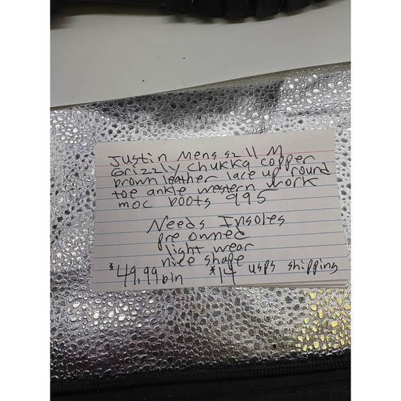 Justin Mens 11M Copper Grizzly Chukka Ankle Western Moc Toe ankle Boots 995 - Picture 2 of 10